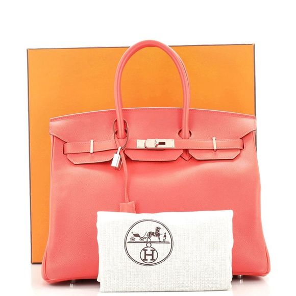 Hermes Birkin Handbag Rose Jaipur Epsom with Palladium Hardware 35 Pink - Picture 2 of 10